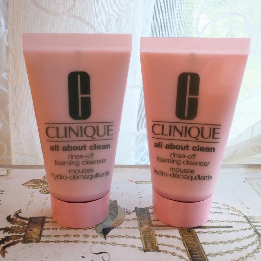 Clinique All About Clean Rinse-Off Foaming Cleanser, 1 fl oz Set of 2
